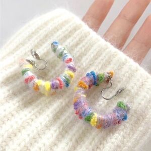 Rainbow Coil Clip-On Earrings – Cute Mosquito Coil Design, Playful & Sweet